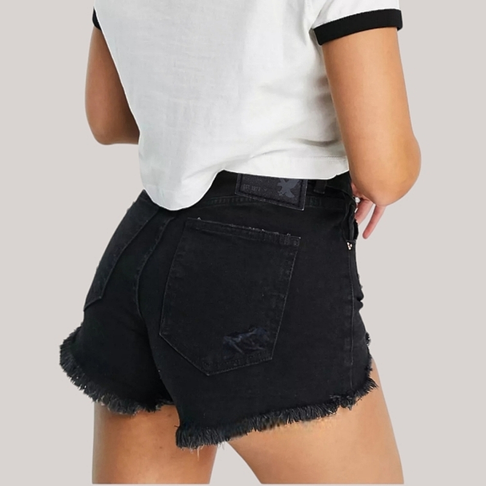 AEO- HI-RISE FESTIVAL FRINGE SHORTS-VINTAGE- 00